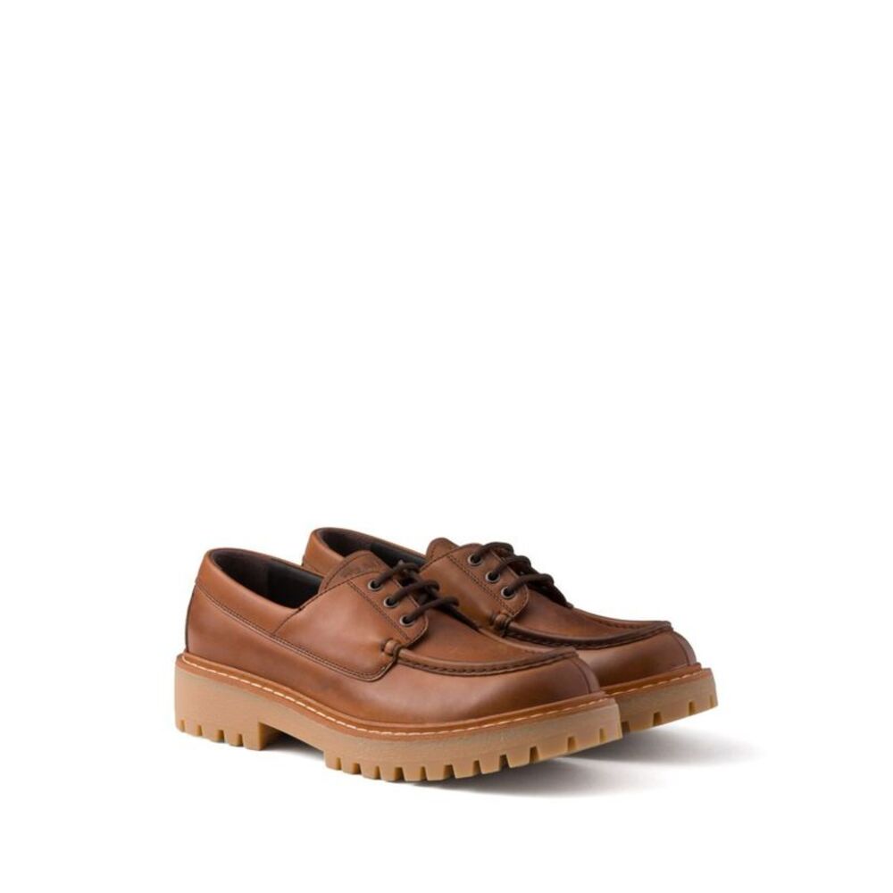 Prada Men Laced Leather Loafers - Picture 2 of 5